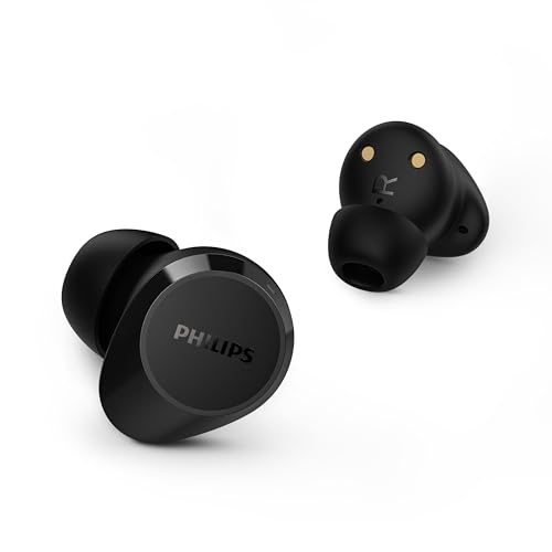 Philips TAT1209BK True Wireless Bluetooth Earbuds, IPX4, Schwarz