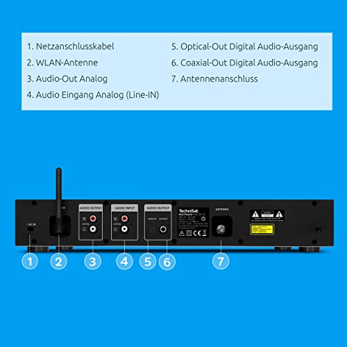 TechniSat DIGITRADIO 143 CD HiFi-Tuner & Internetradio mit DAB+, UKW, Bluetooth, CD-Player, Schwarz