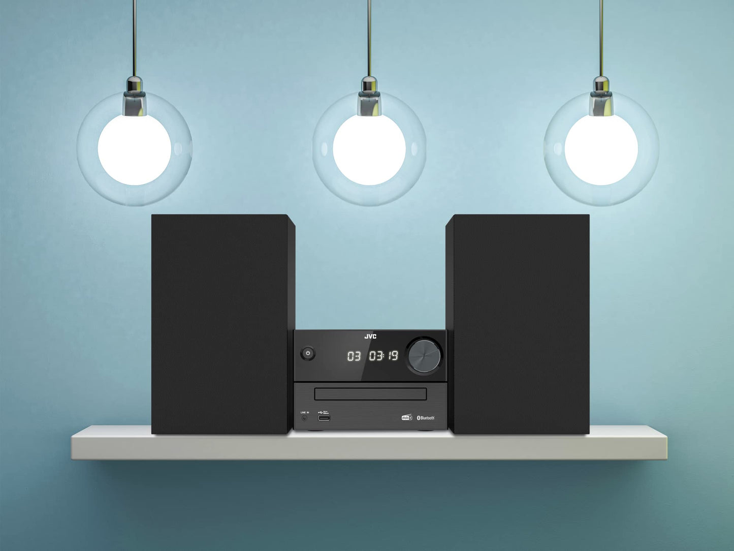 JVC UX-C25DAB Micro HiFi-System, mit DAB+, UKW, CD-Player, Bluetooth, USB, Schwarz