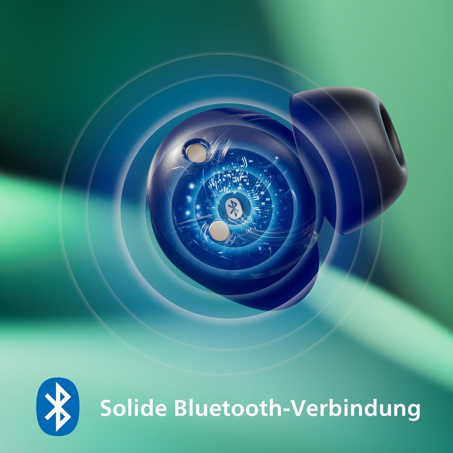 Philips TAT1209BK True Wireless Bluetooth Earbuds, IPX4, Schwarz