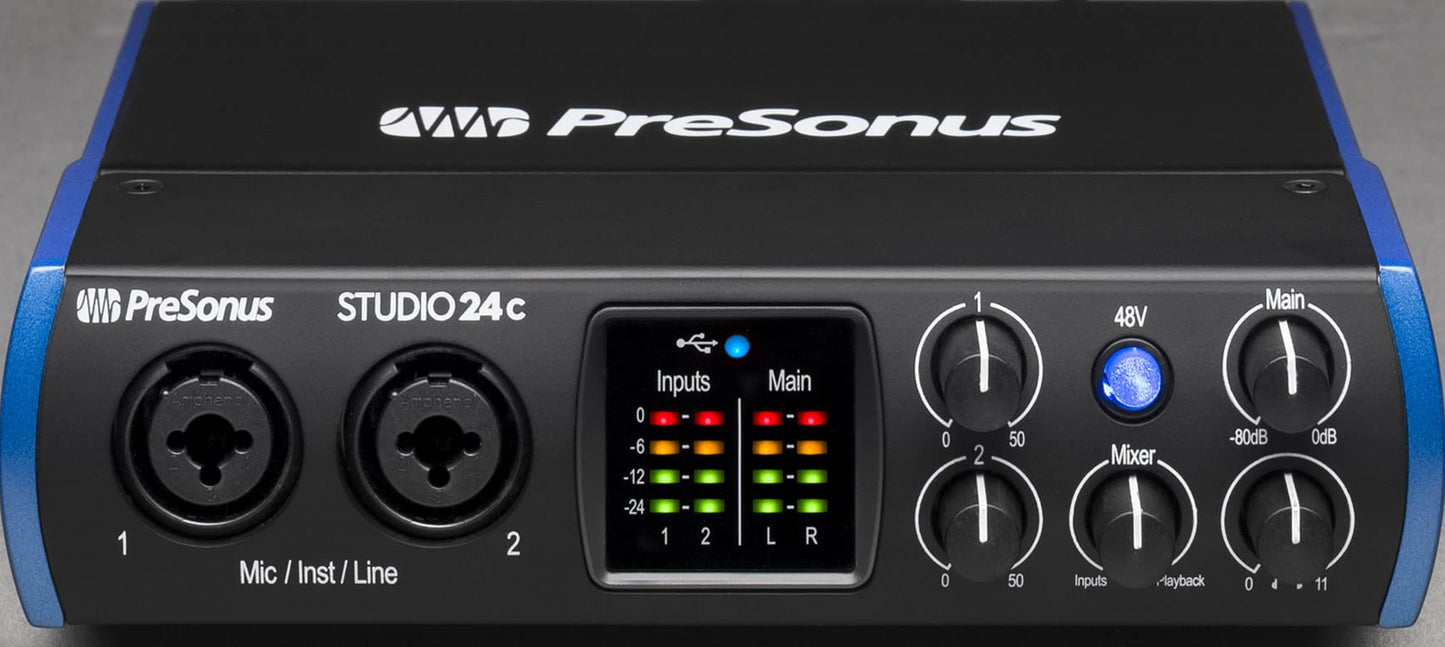 PreSonus Studio 24c USB-C Audio-Interface mit Studio One Artist Software-Bundle