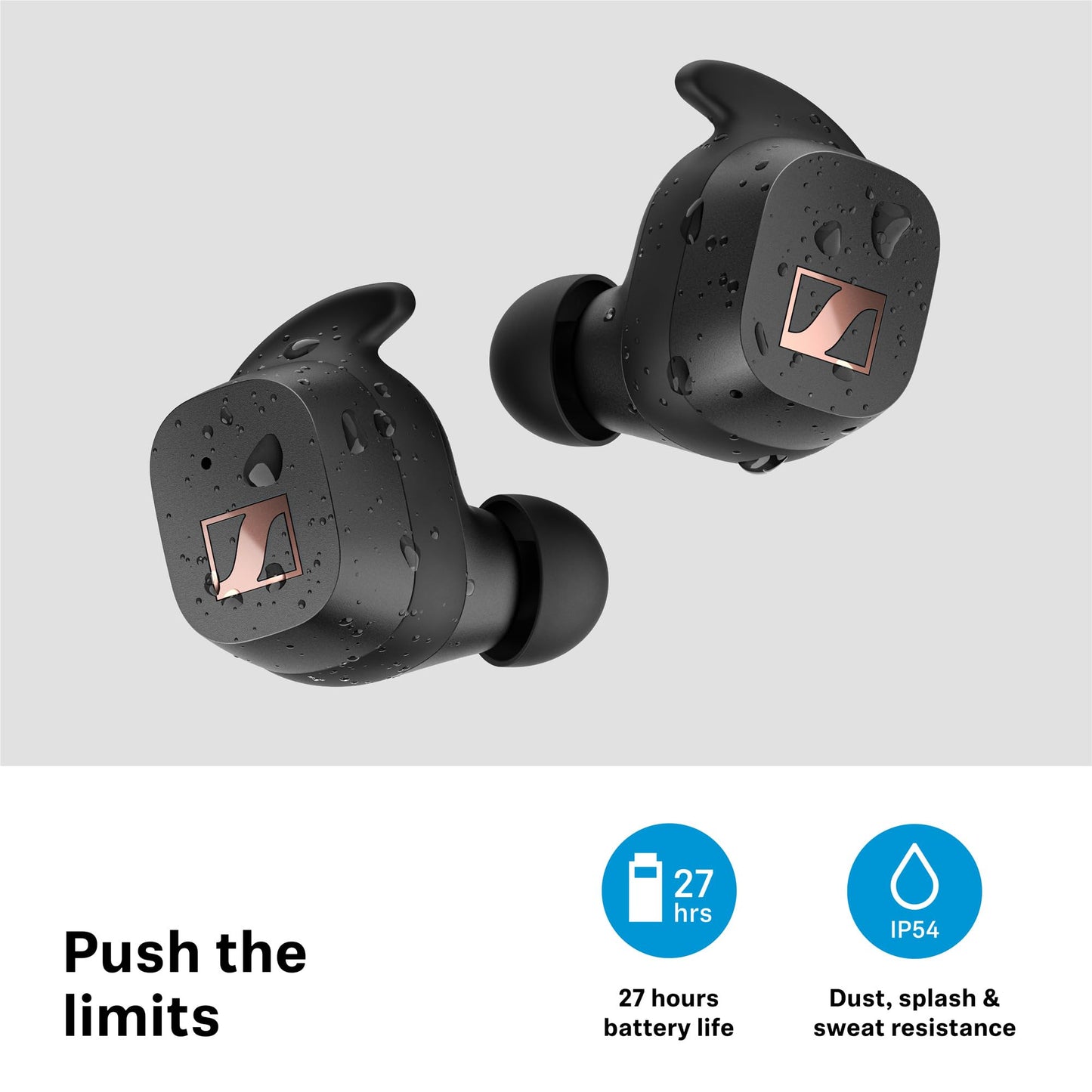Sennheiser Sport True Wireless Earbuds, IP54 Wasserdicht, für Sport, Schwarz