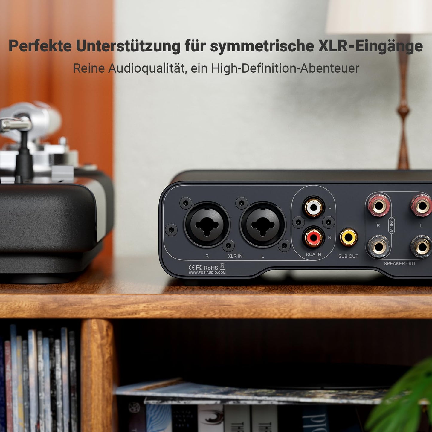 Fosi Audio ZA3 Mini HiFi Verstärker, Stereo/Mono, mit TPA3255 Chip, XLR-Eingänge