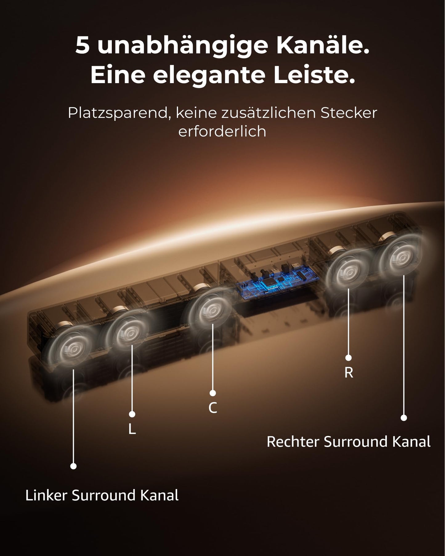ULTIMEA 5.1ch Soundbar mit Dolby Atmos, 340W, Subwoofer, Bluetooth 5.4, Modell 2025