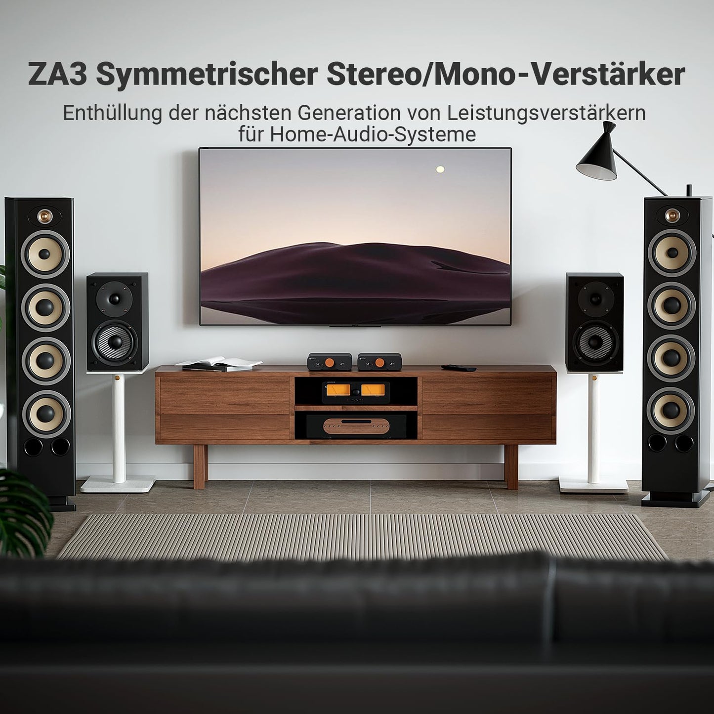 Fosi Audio ZA3 Mini HiFi Verstärker, Stereo/Mono, mit TPA3255 Chip, XLR-Eingänge