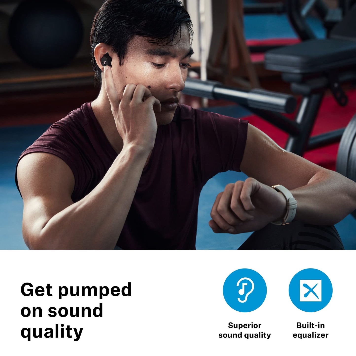 Sennheiser Sport True Wireless Earbuds, IP54 Wasserdicht, für Sport, Schwarz