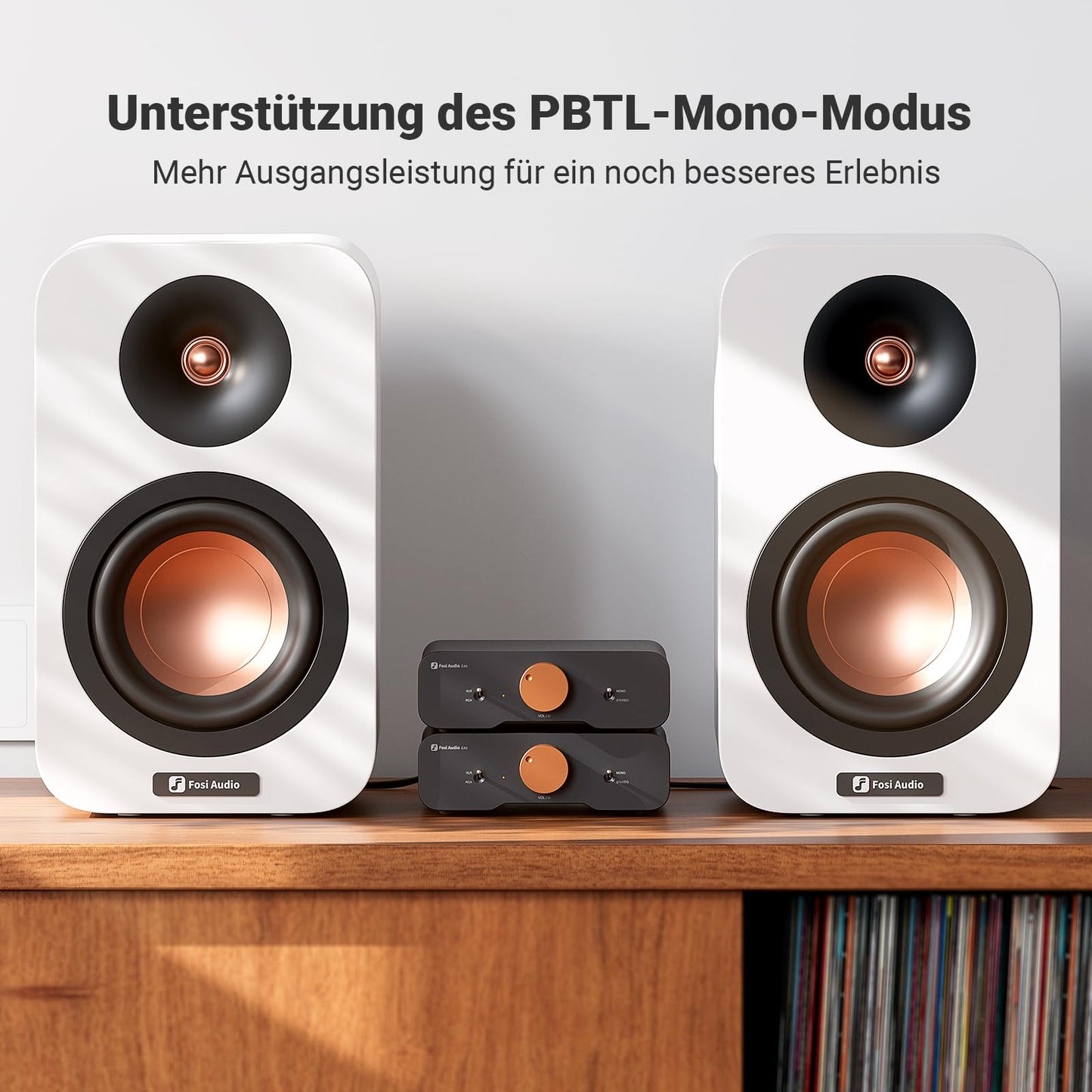Fosi Audio ZA3 Mini HiFi Verstärker, Stereo/Mono, mit TPA3255 Chip, XLR-Eingänge