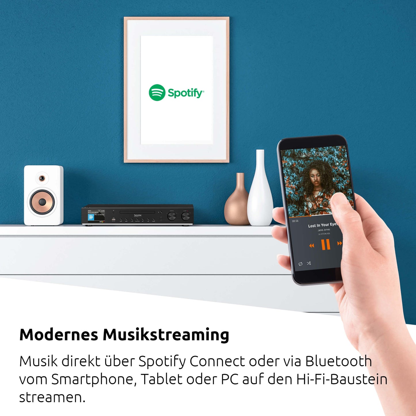 TechniSat DIGITRADIO 143 CD HiFi-Tuner & Internetradio mit DAB+, UKW, Bluetooth, CD-Player, Schwarz