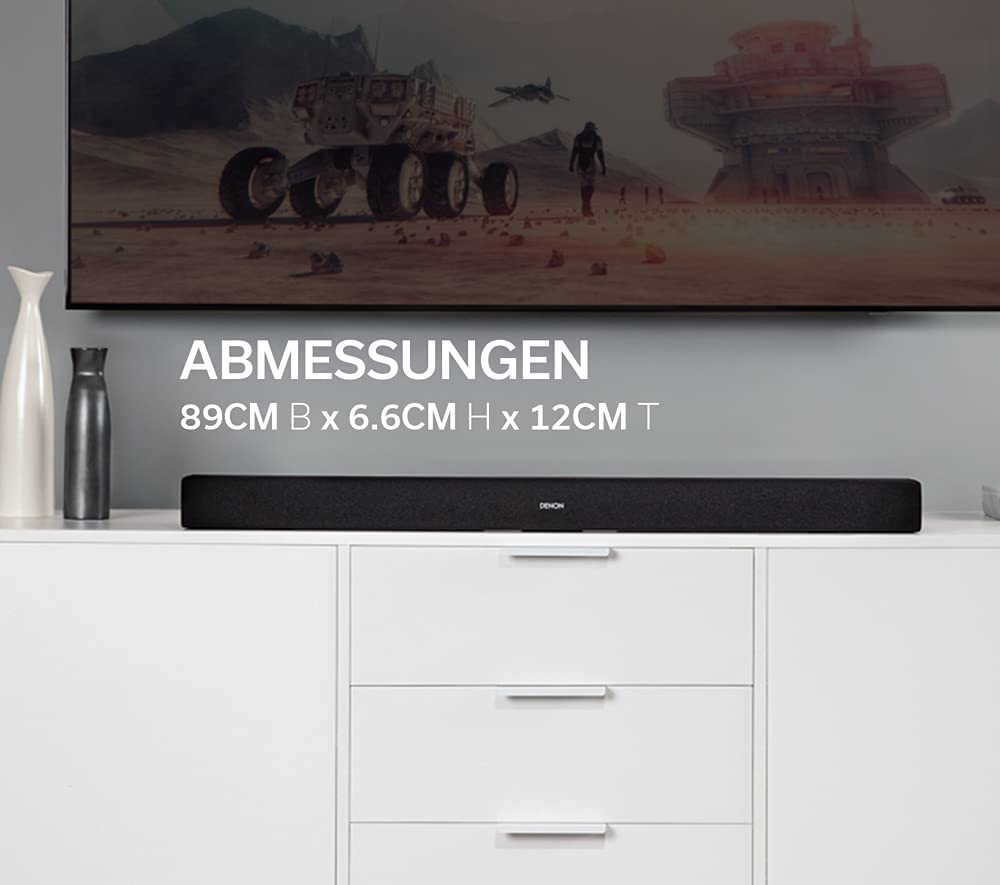 Denon DHT-S216 TV-Soundbar mit integriertem Subwoofer, DTS Virtual:X, 4K, Bluetooth, Schwarz