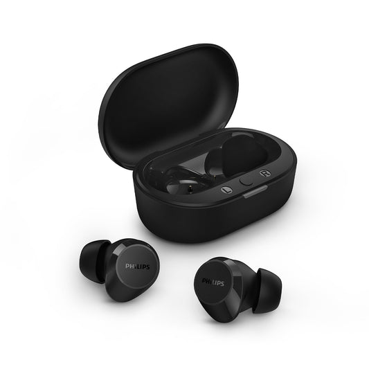 Philips TAT1209BK True Wireless Bluetooth Earbuds, IPX4, Schwarz