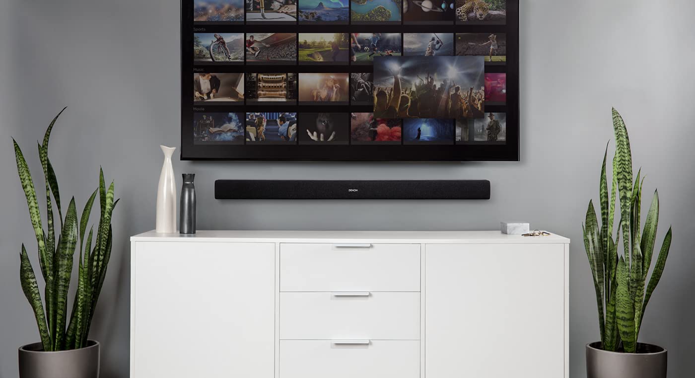 Denon DHT-S216 TV-Soundbar mit integriertem Subwoofer, DTS Virtual:X, 4K, Bluetooth, Schwarz