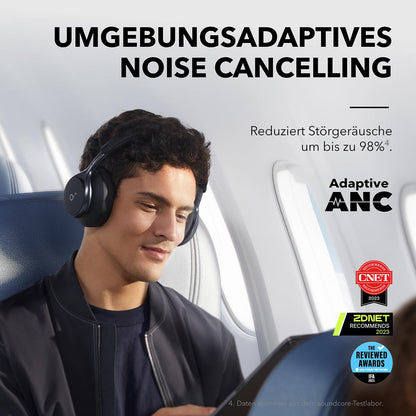soundcore Space One Kabellose Kopfhörer mit adaptivem ANC, 40h Akkulaufzeit, Hi-Res Audio