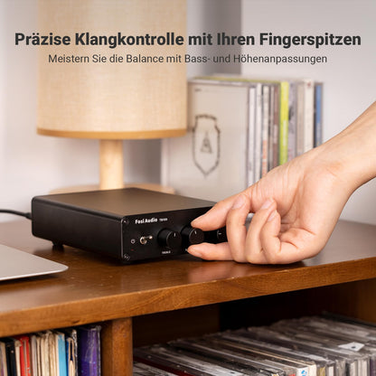 Fosi Audio TB10D Mini HiFi Verstärker Klasse D, 600W, TPA3255 Chip, mit Höhen- und Bassregelung