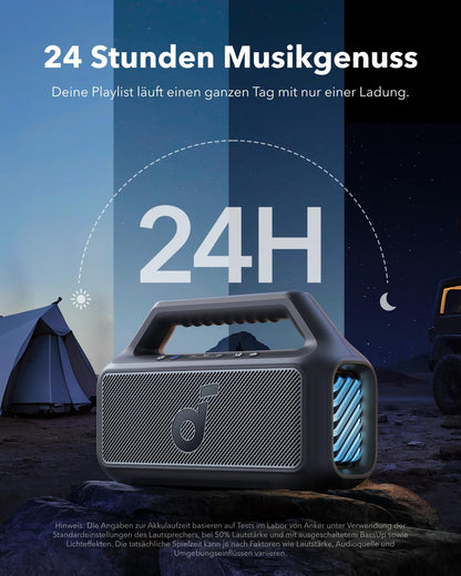 Anker Soundcore Boom 2 Tragbarer Bluetooth-Lautsprecher, 80W, Schwarz