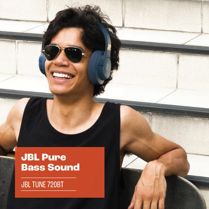 JBL Tune 720BT Kabellose Bluetooth-Kopfhörer, 76h Akku, Pure Bass Sound, Schwarz